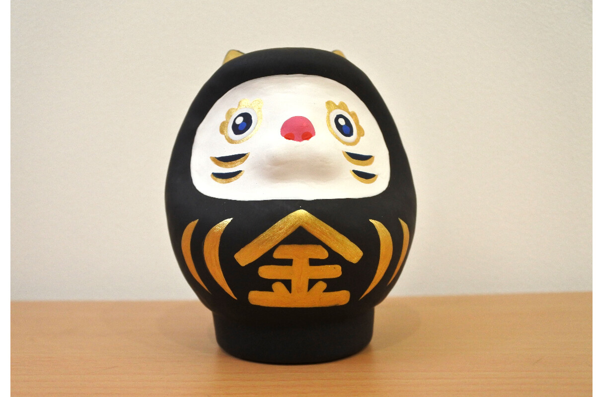 開運ねこだるま 黒金の画像